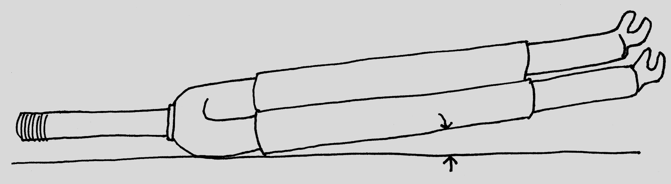 illustration showing a lengthened set of fork blades pointing forward